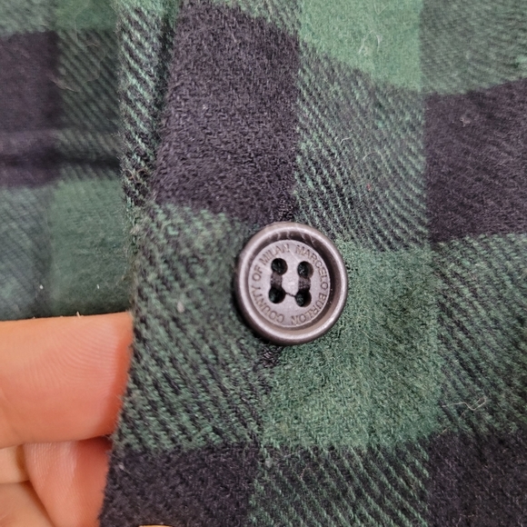 RARE Marcelo Burlon County of Milan COUNTY SCORPIO RISING flame plaid flannel - Picture 7 of 10